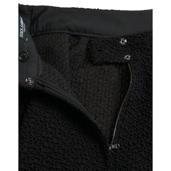 Dolce & Gabbana Black High Waist A-line Knee Length Women's Skirt
